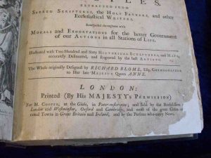 Foot of the title page after restoration.
