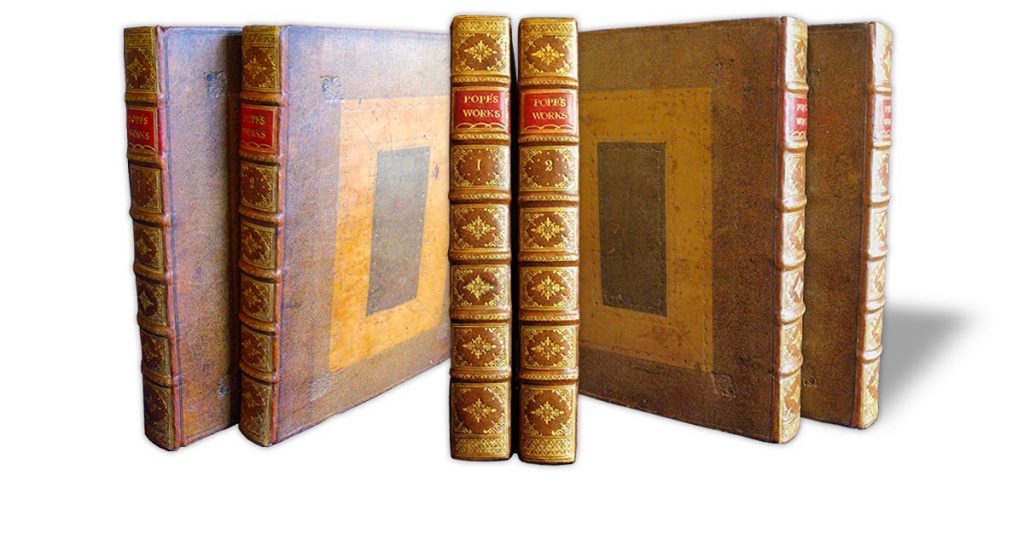 The books were rebacked and the spine decoration replicated in the style of the original.
