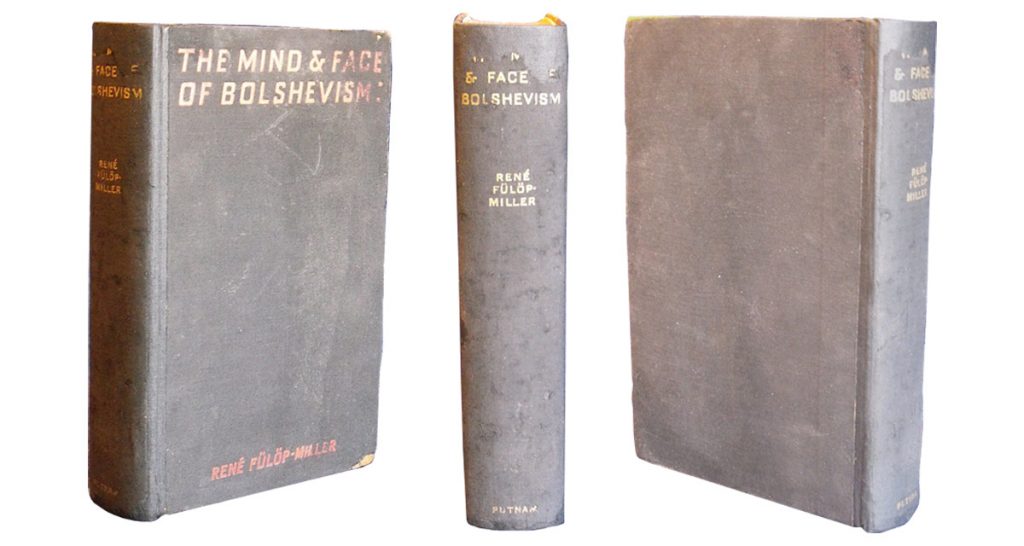The same book after being rebacked. The remains of the spine were mounted onto the new spine and the binding was re-coloured after the mould was removed.