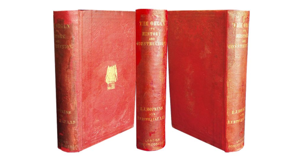 The split in the text block was repaired before the book was rebacked. The original spine was mounted onto the new one and the missing lettering was re-tooled in gold. Book repair